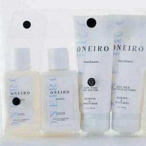 Oneiro Sunchasers Ready, Go All Natural Vegan Travel Kit 5pc Set includes Clutch